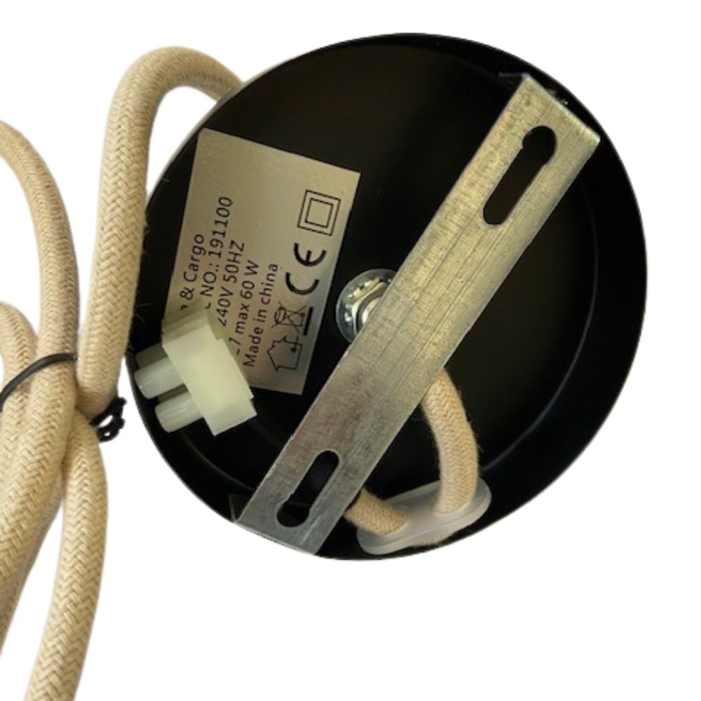 Aansluitset lamp in het zwart met naturel koord