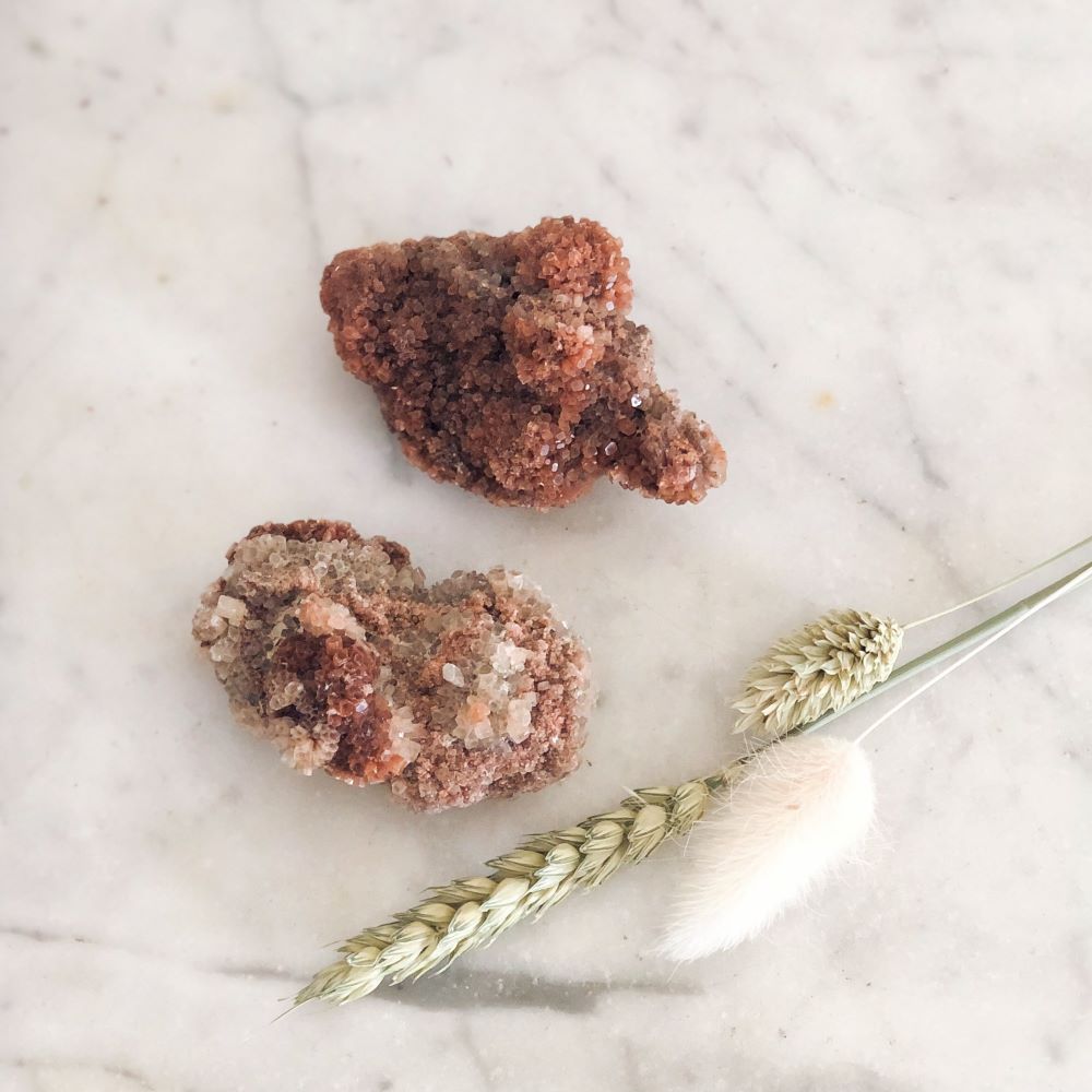 Rode Aragoniet steen tegen onrust en stress