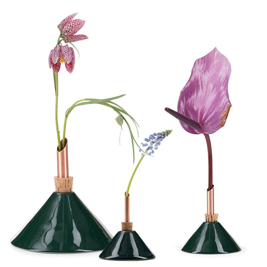 Vaasje voor enkele tak of bloem - Consilium Forest Green