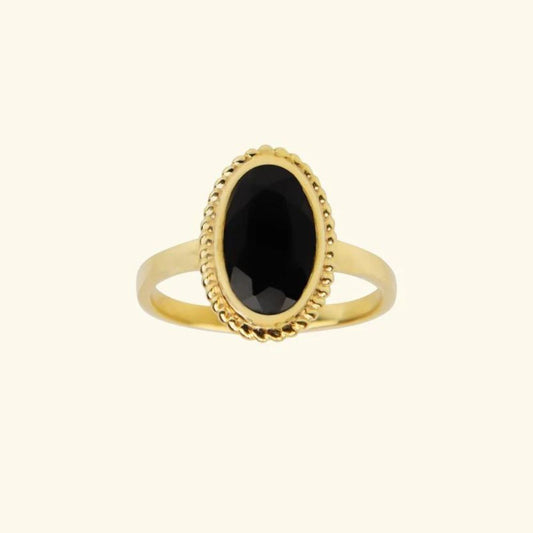 Vintage Luna Black Onyx Ring
