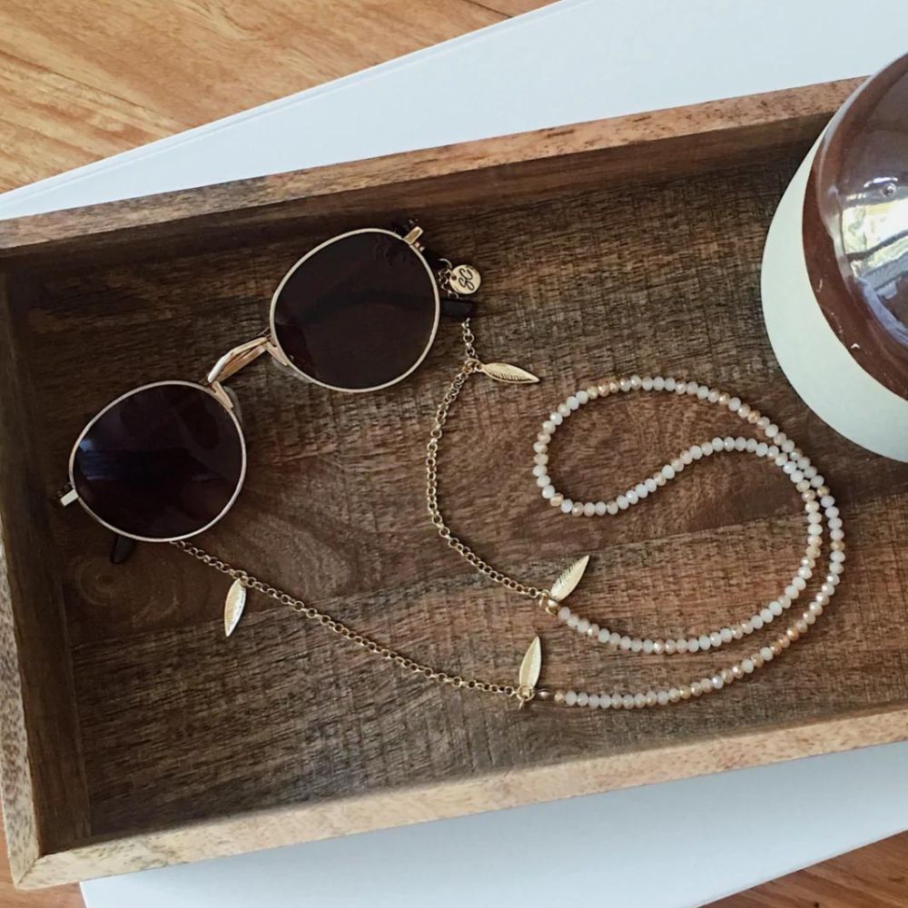 Brillenkoord Goud Bead it Beige