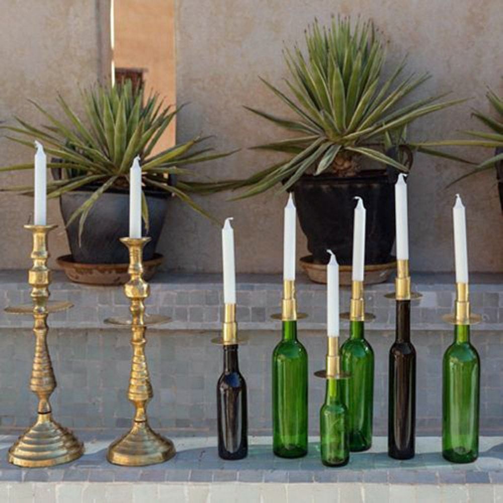 Kaarsenhouder voor Fles Goud
