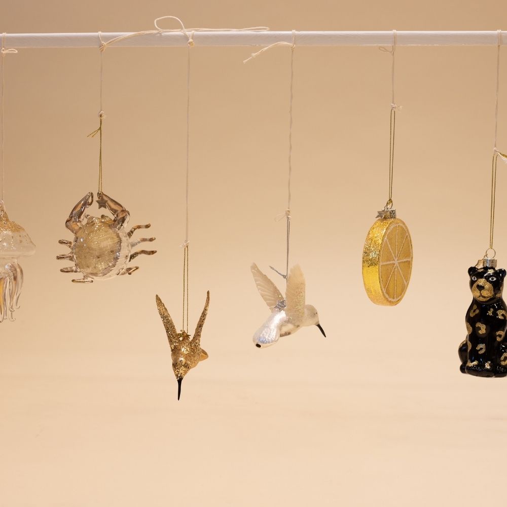 Gouden Glazen Krab met Diamantjes Hanger van Vondels