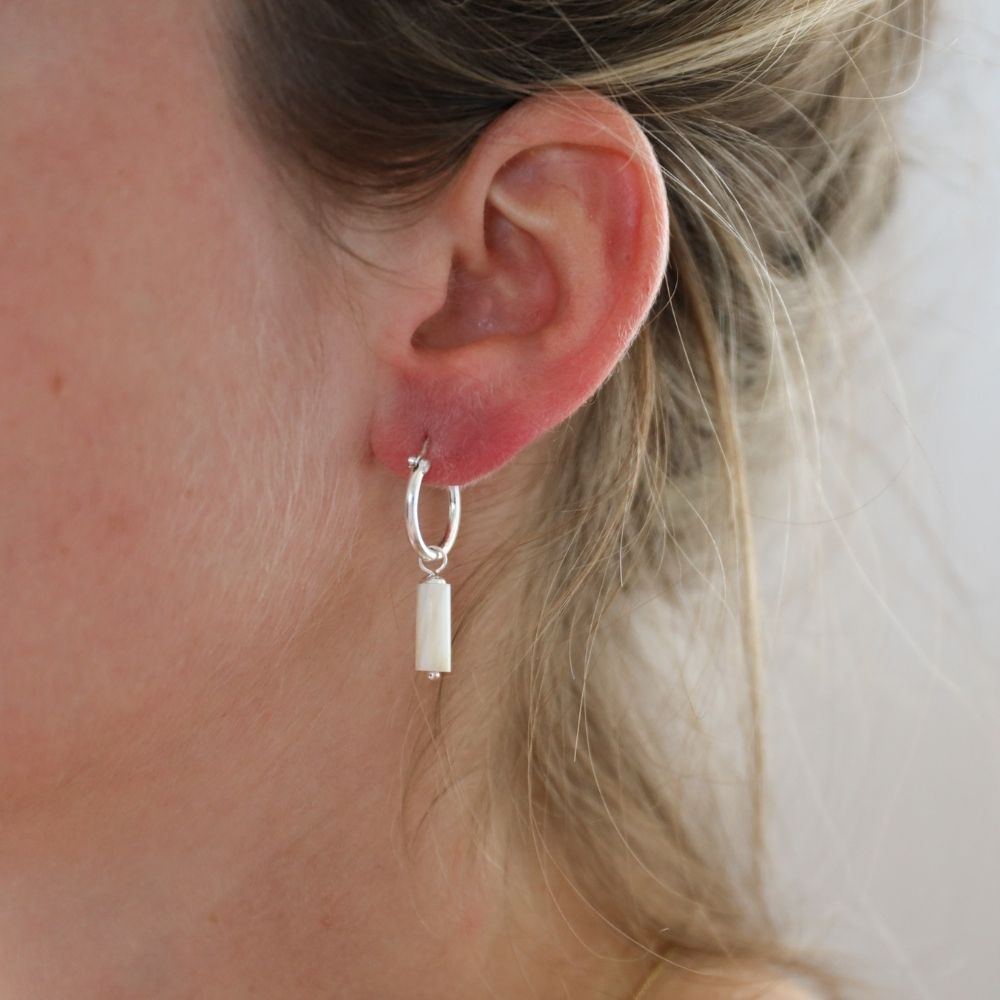 Oorbellen Mother Of Pearl Silver