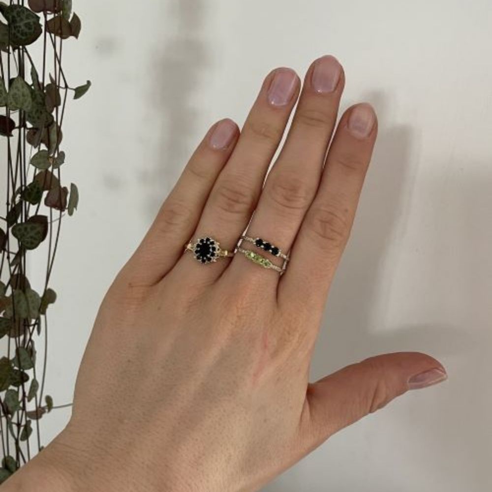 Ring edelsteen Peridot Combo Gold, geboortesteen Augustus