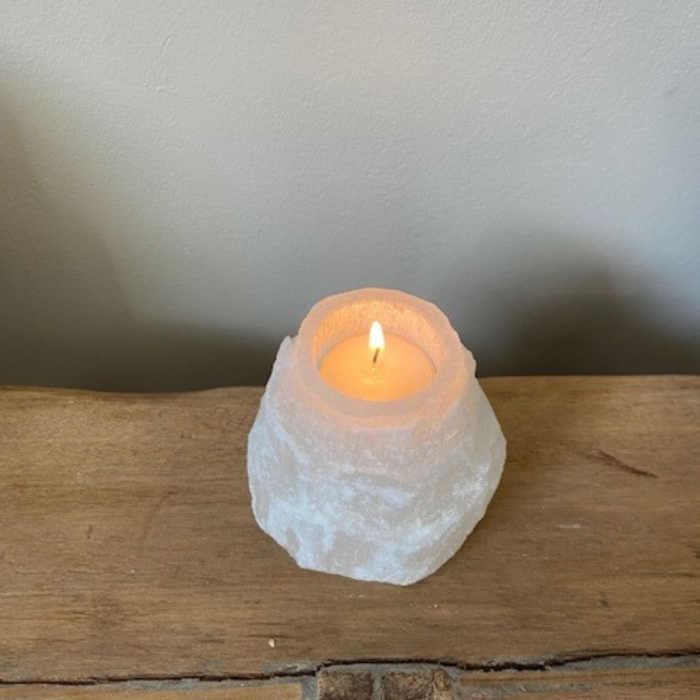 Seleniet Waxinehouder Wit