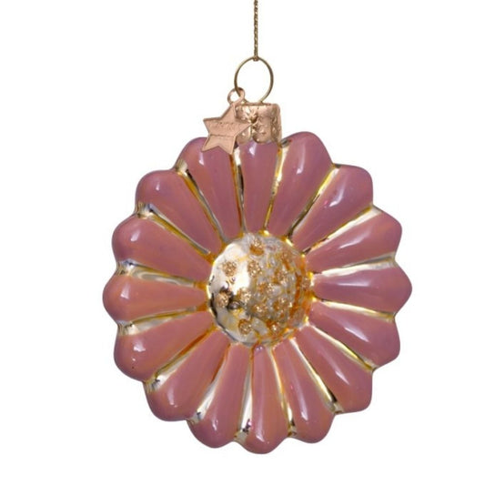 Kersthanger in de vorm van een madeliefje in het rose van het merk Vondels