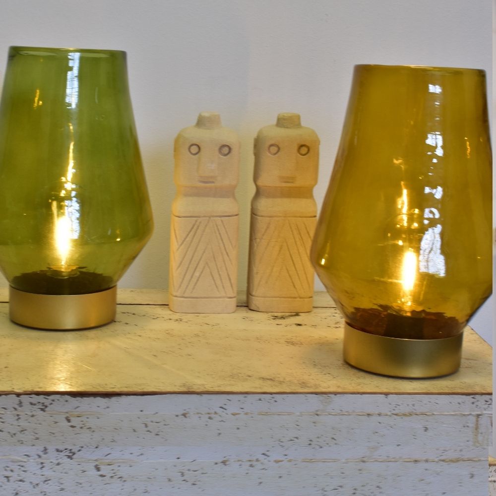 Tafellamp Glas Oker