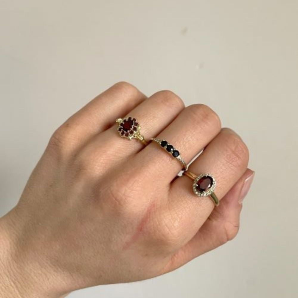Ring Edelsteen Black Onyx Combo Gold *MAAT 16