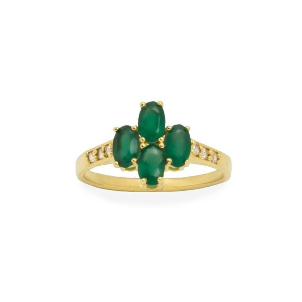Ring Edelsteen Vintage Green Onyx Gold *MAAT 16