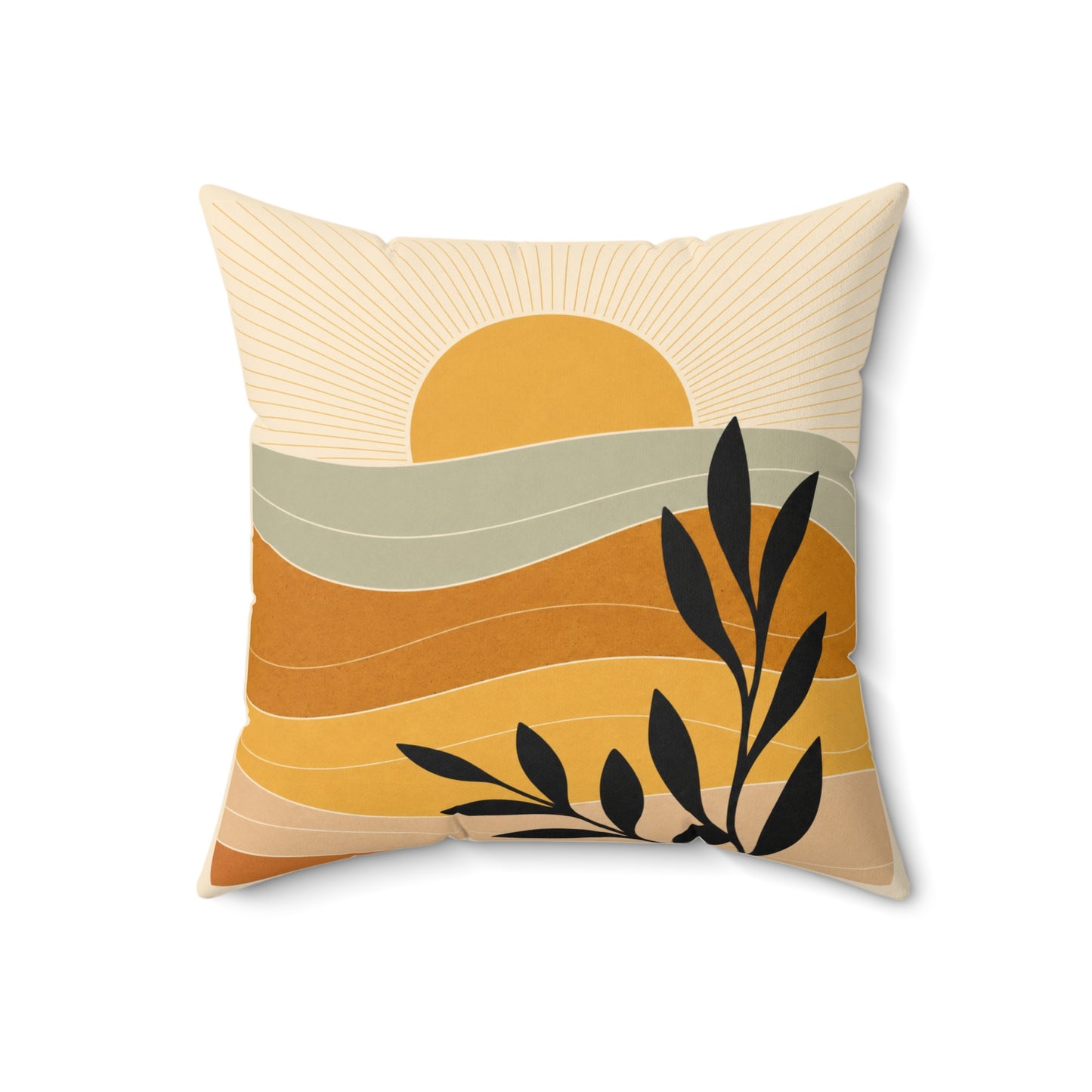 Boho Sierkussen met print ondergaande zon - vierkant
