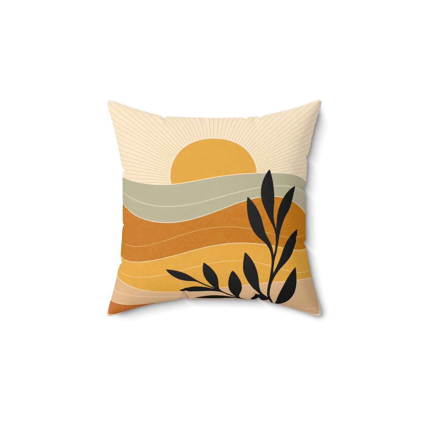Boho Sierkussen met print ondergaande zon - vierkant