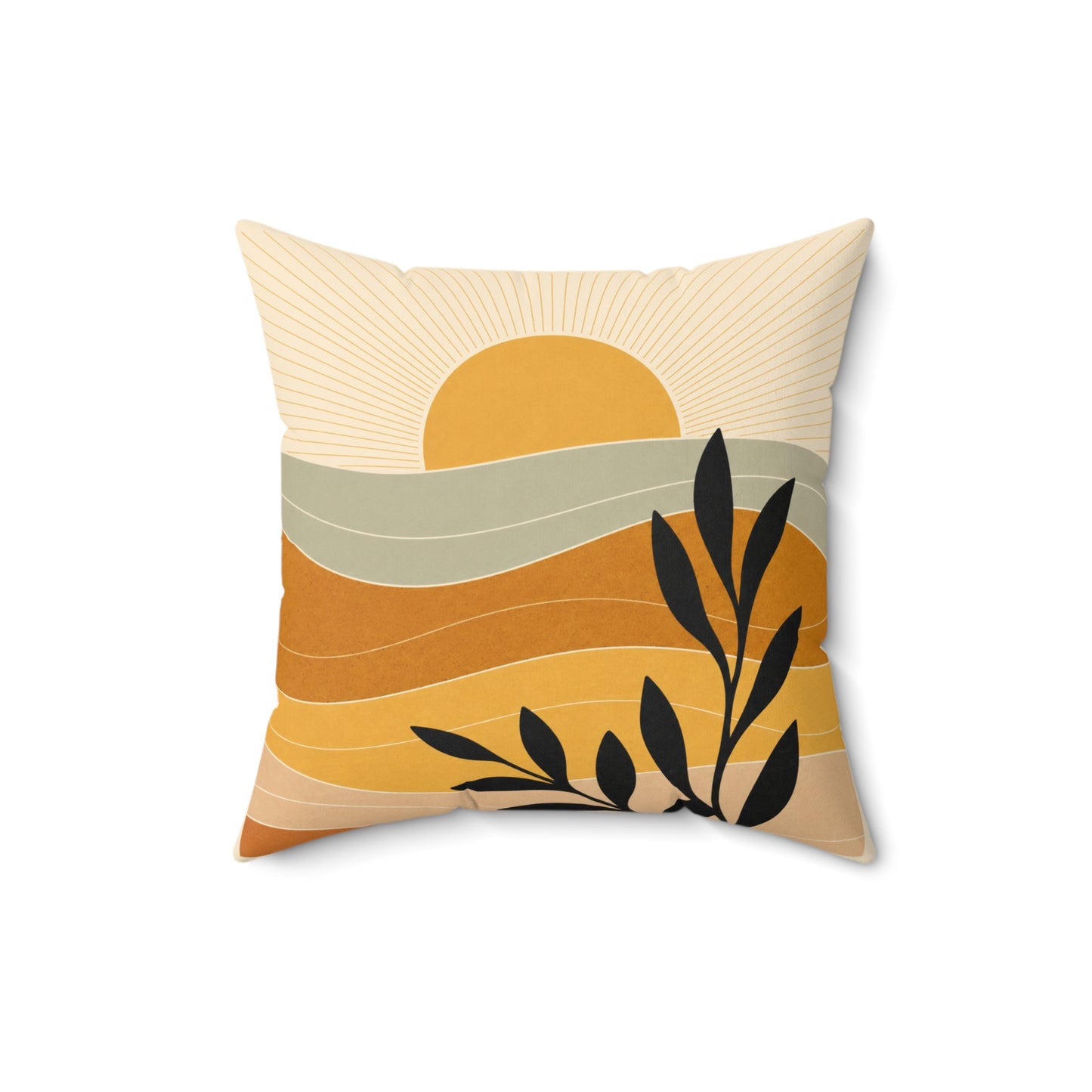 Boho Sierkussen met print ondergaande zon - vierkant