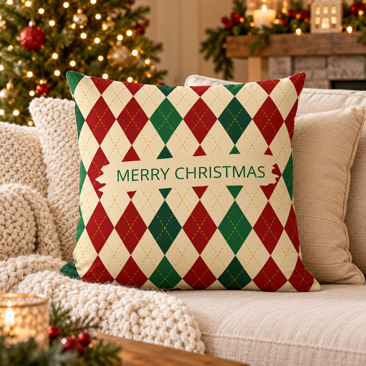 Kussen Kerst - Merry Christmas Sierkussen