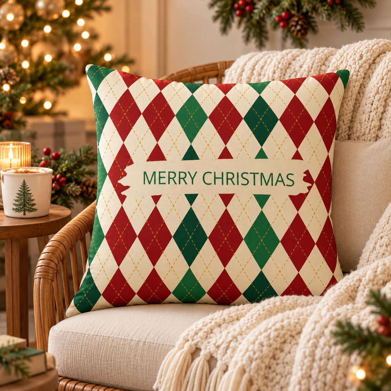 Kussen Kerst - Merry Christmas Sierkussen