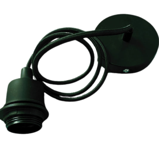 Aansluitset lamp in het zwart met zwart koord