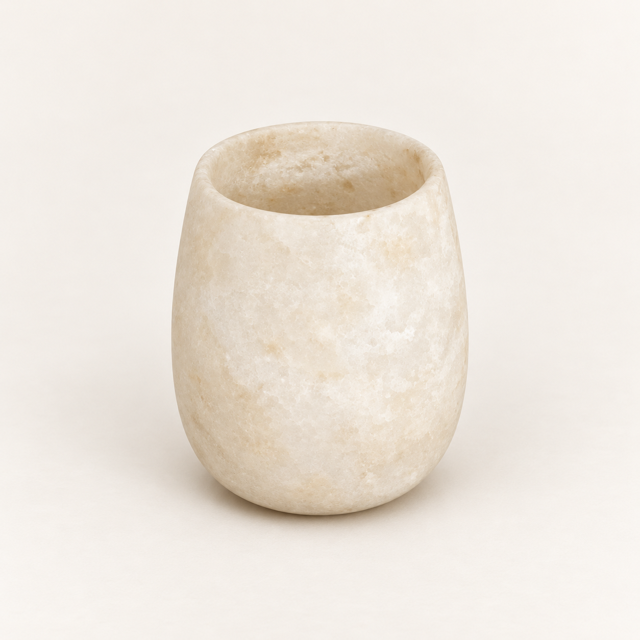 Alabaster Waxinelicht-houder Druppel Wit