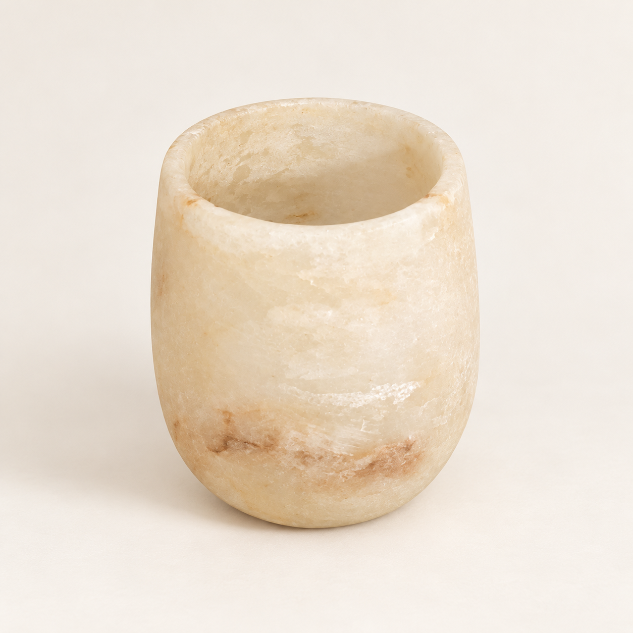 Alabaster Waxinelicht-houder Druppel Wit