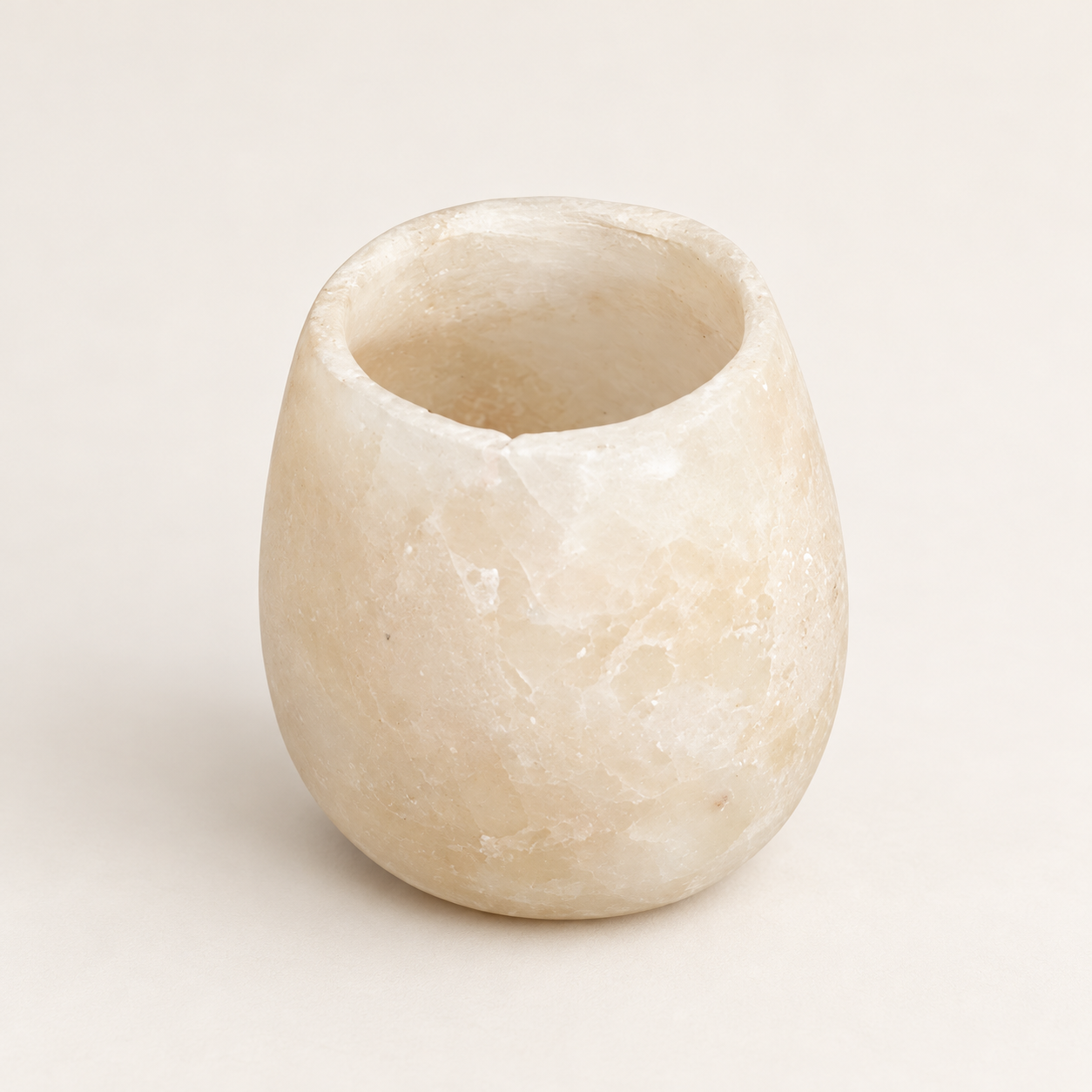 Alabaster Waxinelicht-houder Druppel Wit