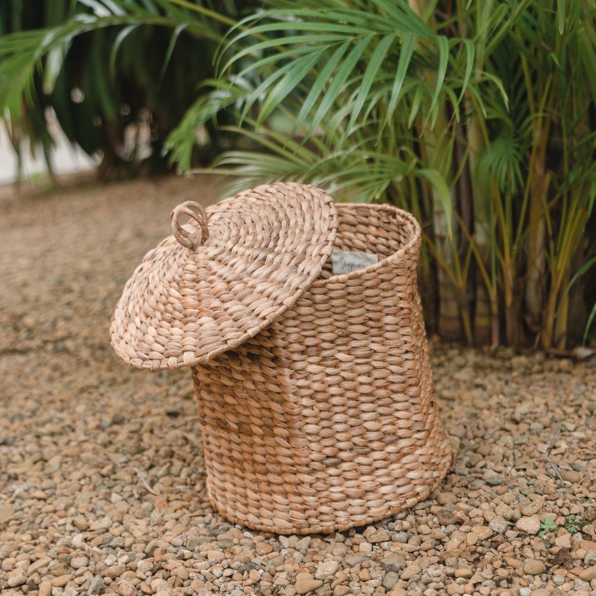 Laundry Basket with Lid GARUT made from Water Hyacinth (3 sizes)