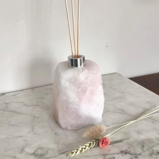 Edelsteen Diffuser Rozenkwarts zilveren dop