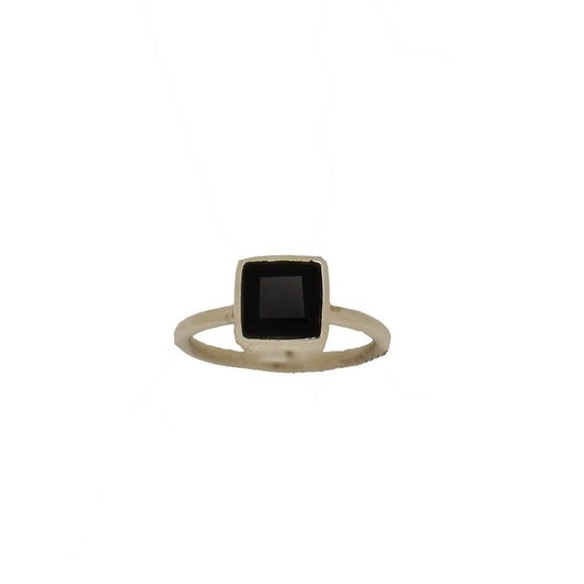 Ring Black Onyx Square Ring Zilver