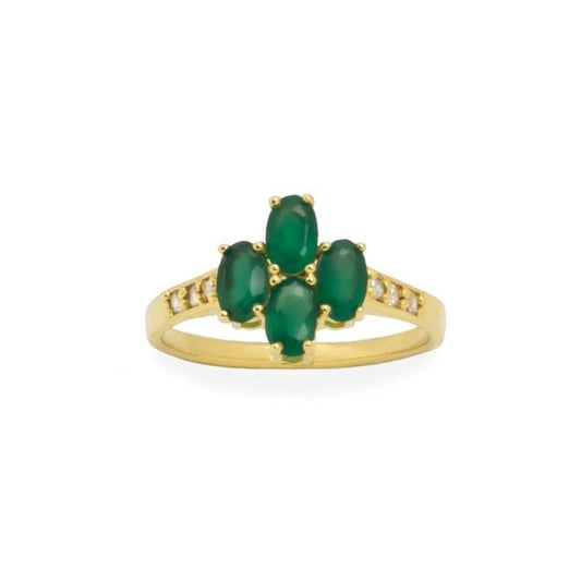 Ring Vintage Green Onyx Gold