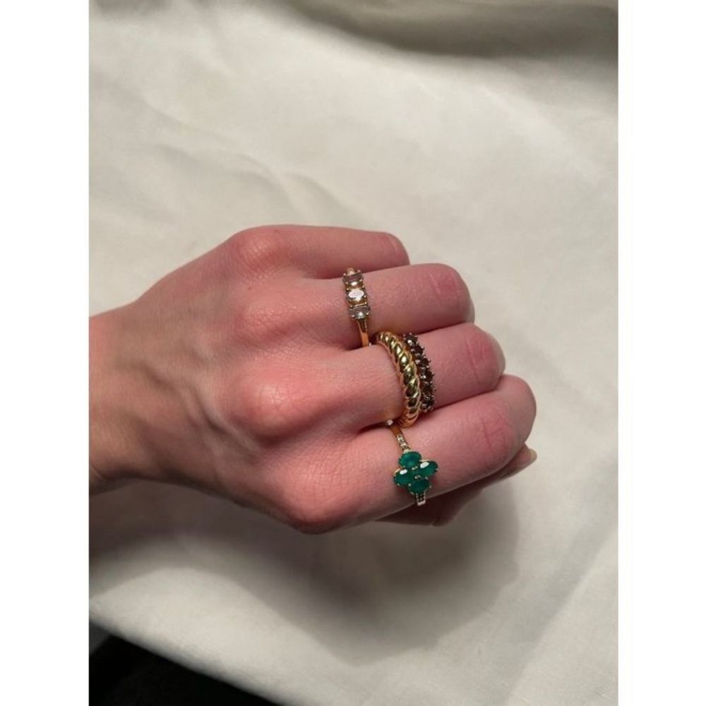 Ring Vintage Green Onyx Gold